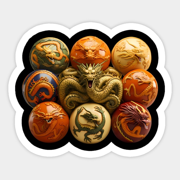 Reimagined Dragon Balls from Dragon Ball Z Sticker by Keciu's Shop